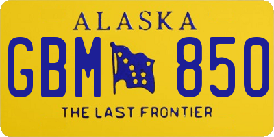 AK license plate GBM850
