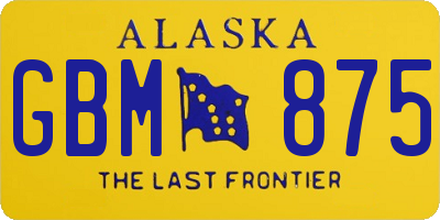 AK license plate GBM875