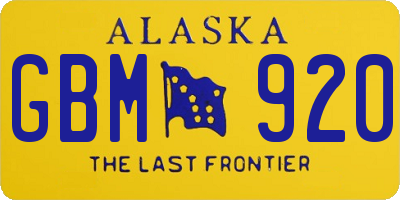 AK license plate GBM920