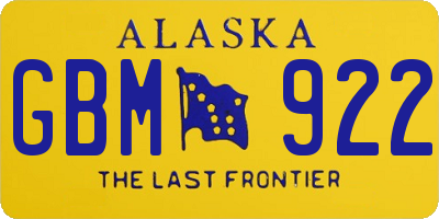 AK license plate GBM922