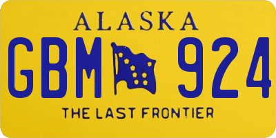 AK license plate GBM924