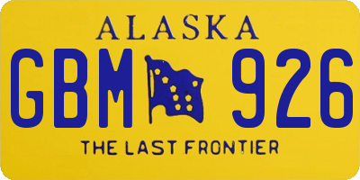 AK license plate GBM926