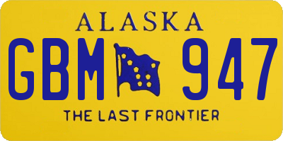 AK license plate GBM947