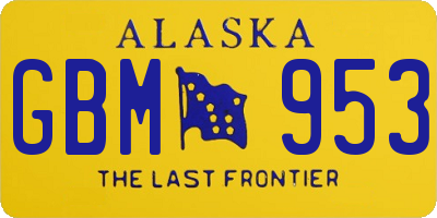 AK license plate GBM953