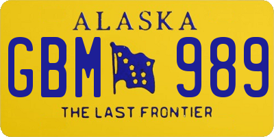 AK license plate GBM989