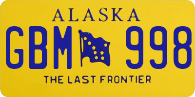 AK license plate GBM998