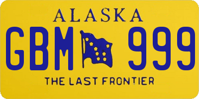 AK license plate GBM999