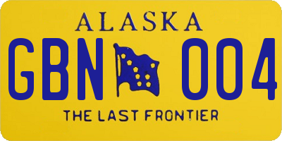 AK license plate GBN004