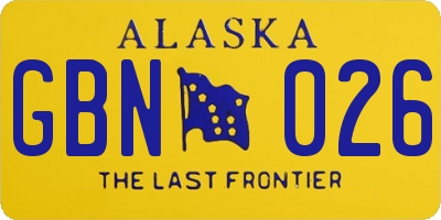 AK license plate GBN026