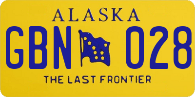 AK license plate GBN028