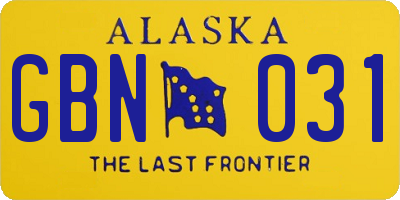 AK license plate GBN031