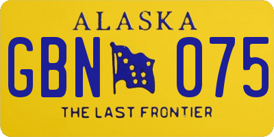 AK license plate GBN075