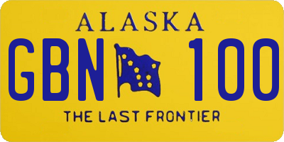 AK license plate GBN100