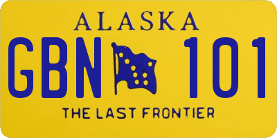 AK license plate GBN101
