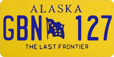 AK license plate GBN127