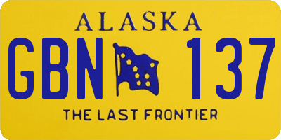 AK license plate GBN137