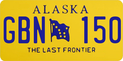 AK license plate GBN150