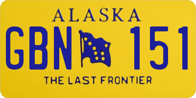 AK license plate GBN151