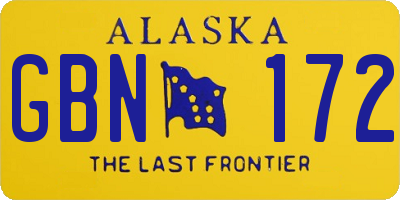 AK license plate GBN172