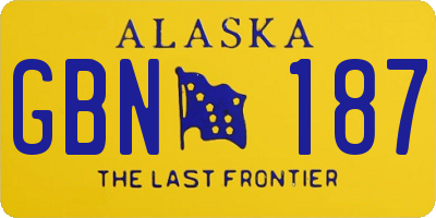 AK license plate GBN187