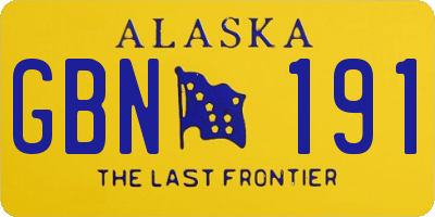 AK license plate GBN191