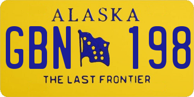 AK license plate GBN198