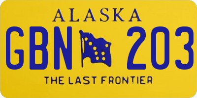 AK license plate GBN203