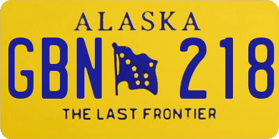 AK license plate GBN218