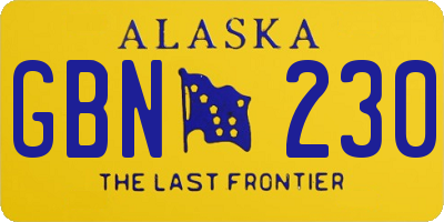 AK license plate GBN230