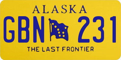 AK license plate GBN231