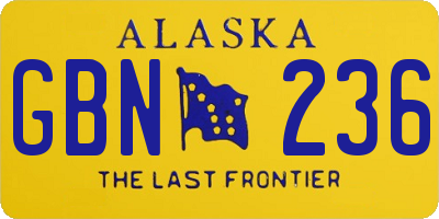 AK license plate GBN236