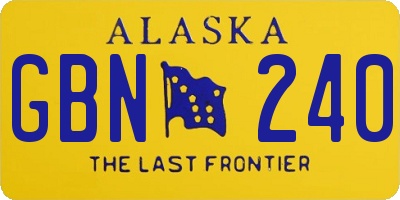 AK license plate GBN240
