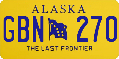 AK license plate GBN270
