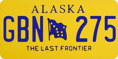 AK license plate GBN275