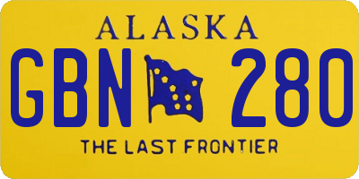 AK license plate GBN280