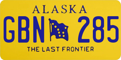 AK license plate GBN285