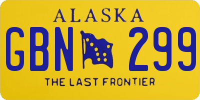 AK license plate GBN299