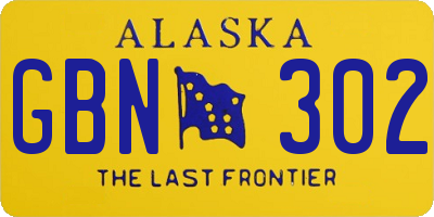 AK license plate GBN302