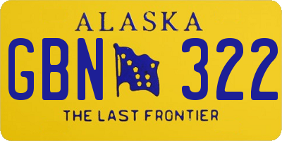 AK license plate GBN322