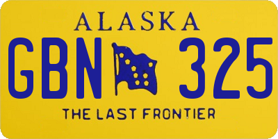 AK license plate GBN325
