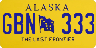 AK license plate GBN333
