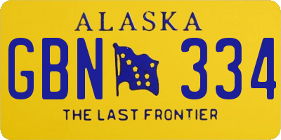 AK license plate GBN334