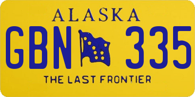AK license plate GBN335