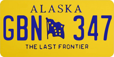 AK license plate GBN347