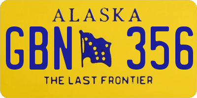 AK license plate GBN356