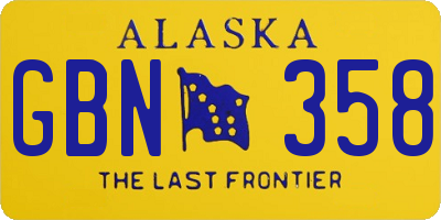 AK license plate GBN358