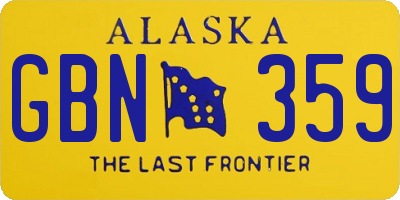 AK license plate GBN359