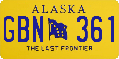 AK license plate GBN361