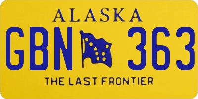 AK license plate GBN363