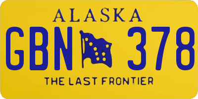 AK license plate GBN378